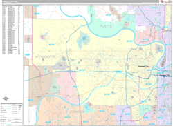 Kansas City Wall Map Premium Style 2024